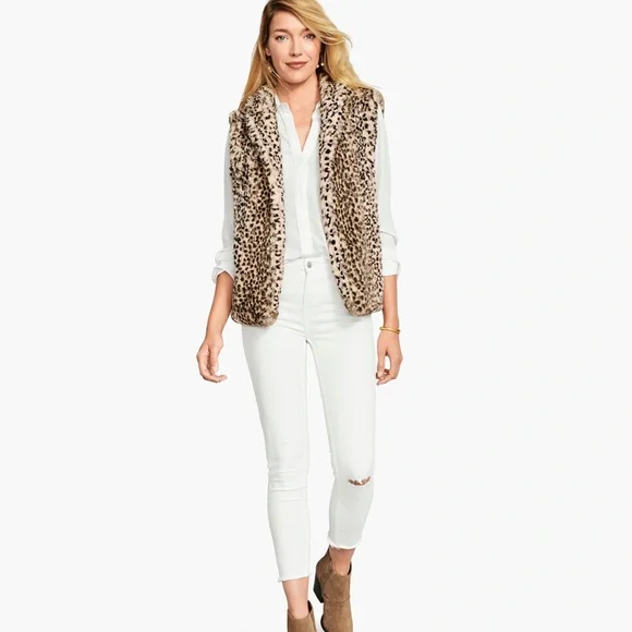 Johnston & Murphy Leopard Print Faux Fur Vest - Picture 3 of 9